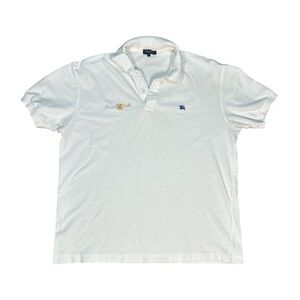 Burberry London White Polo Shirt Men’s 7 Abama Golf Resort Embroidery